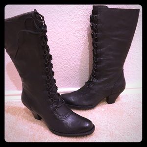 Born Black Lace Up Boots Carina